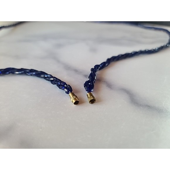 Vintage Blue Glass Beaded Necklace - Picture 7 of 10